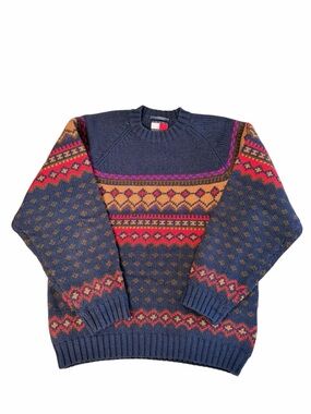 Tommy Hilfiger wool/cotton blue crew sweater